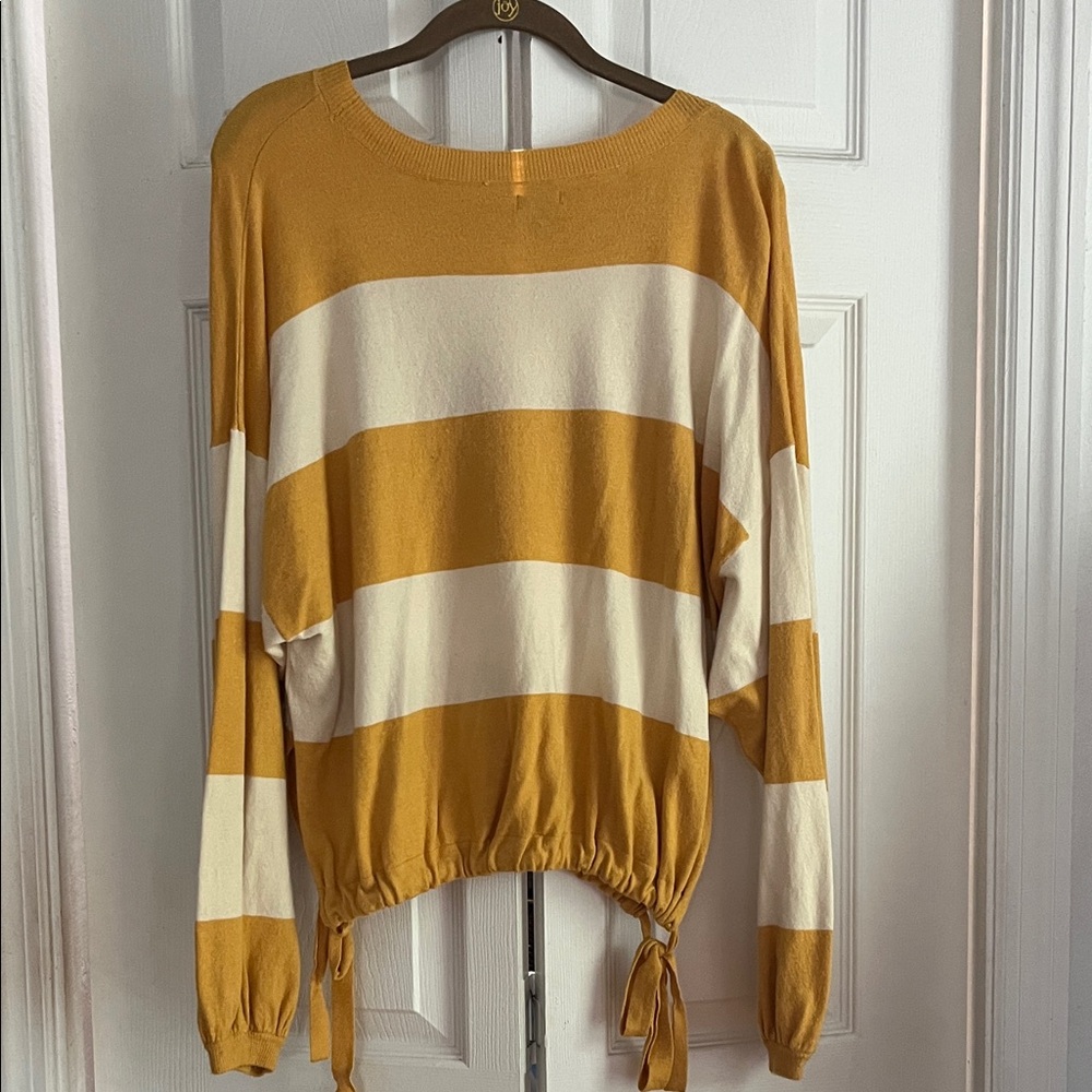 Aerie Goldenrod and Cream Striped Sweatshirt - Picture 4 of 7
